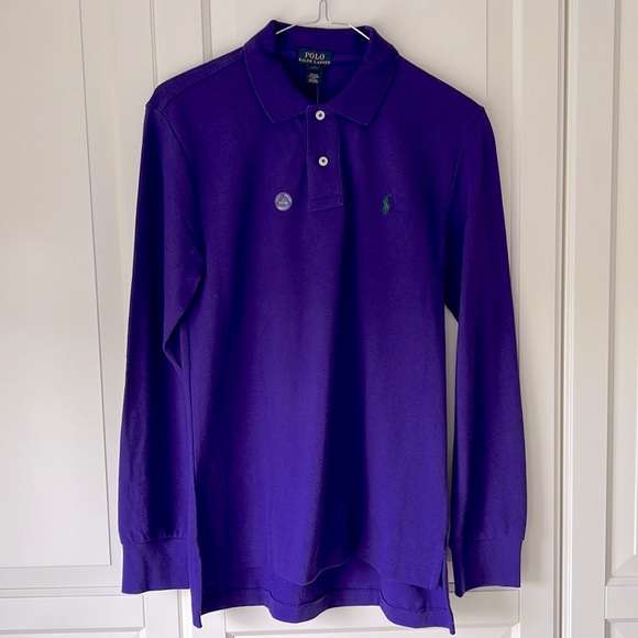 RALPH LAUREN. LARGE (14-16) Boys. 100% cotton, rich purple. Green POLO logo. - Picture 5 of 5